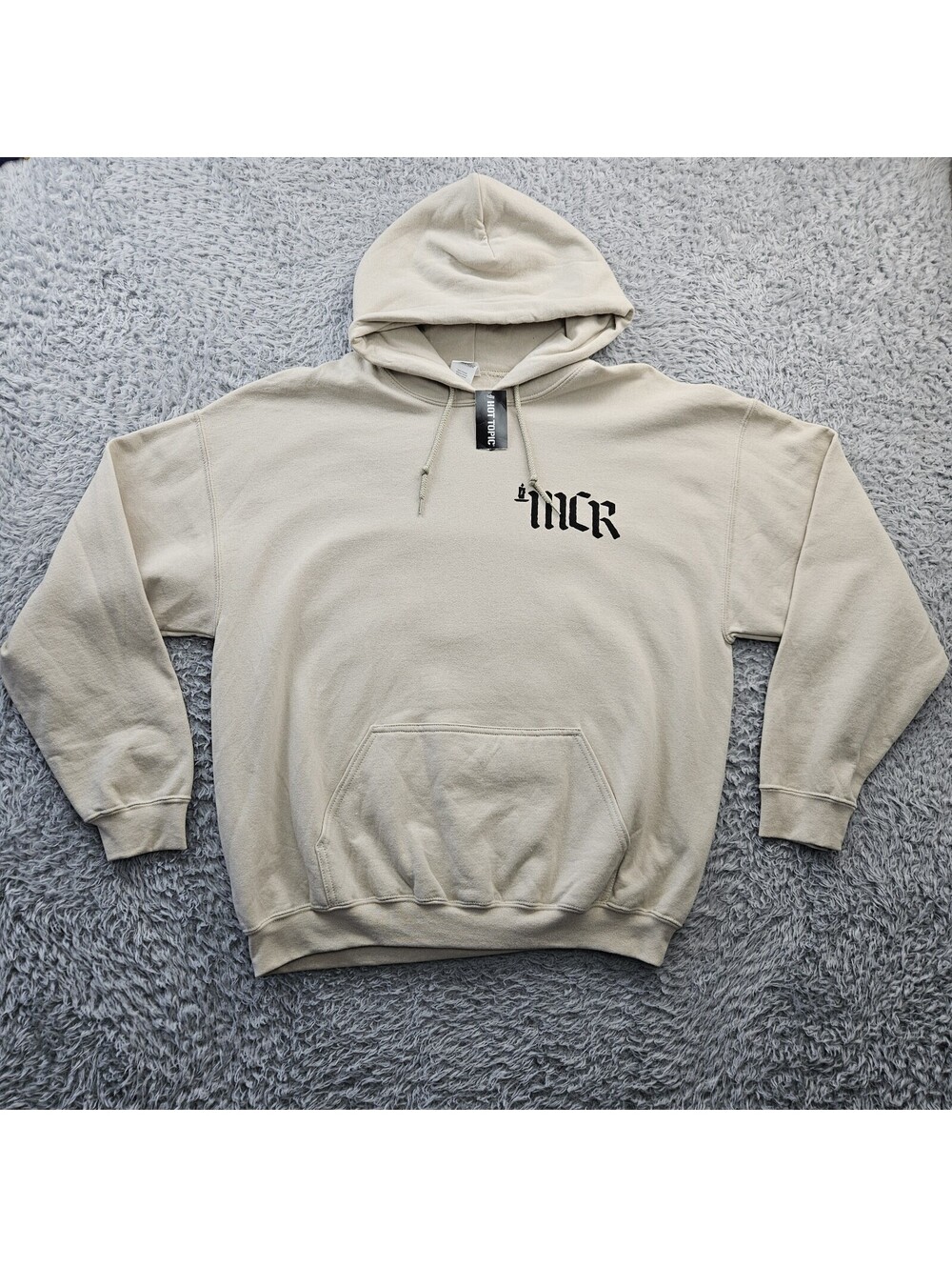 MCR Hot Topic My Chemical Romance Sword Lady Hoodie Sweatshirt XL Beige NEW - Picture 2 of 13